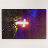 Lichtkreuz an nächtlichen Lieben Puzzle (Horizontal)