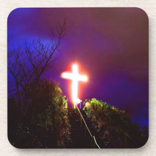 Lichtkreuz bei nächtlichen Gottesdiensten - Lieben Getränkeuntersetzer