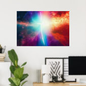 Lichtkreuz in Weltraumplakat Poster (Heimbüro)