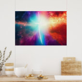 Lichtkreuz in Weltraumplakat Poster (Küche)