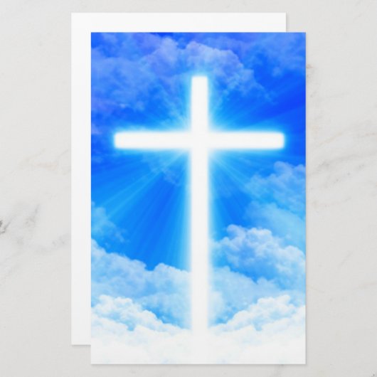 Lichtkreuz Jesus Christus Christlich anpassbar Briefpapier (Vorne/Hinten)