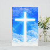 Lichtkreuz Jesus Christus Christlich anpassbar Briefpapier (Stehend Vorderseite)