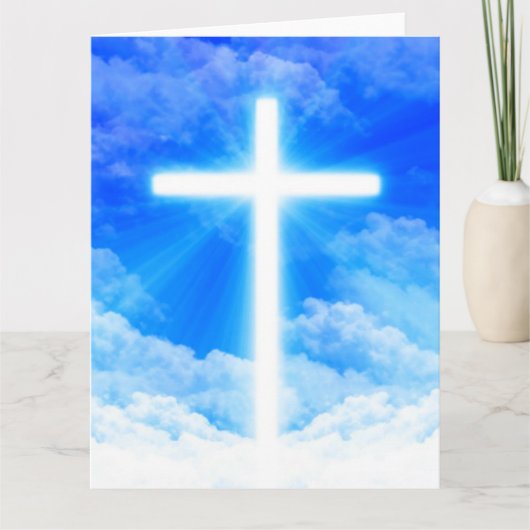 Lichtkreuz Jesus Christus Christlich anpassbar Dankeskarte (Vorderseite)