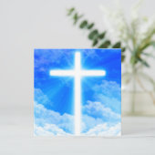 Lichtkreuz Jesus Christus Christlich anpassbar Einladung (Stehend Vorderseite)