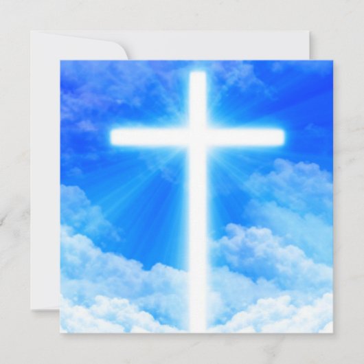 Lichtkreuz Jesus Christus Christlich anpassbar Einladung (Vorderseite)