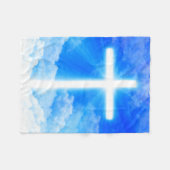 Lichtkreuz Jesus Christus Christlich anpassbar Fleecedecke (Vorderseite (Horizontal))