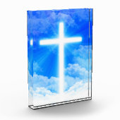 Lichtkreuz Jesus Christus Christlich anpassbar Fotoblock (Links)