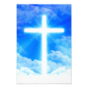 Lichtkreuz Jesus Christus Christlich anpassbar Fotodruck