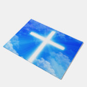 Lichtkreuz Jesus Christus Christlich anpassbar Fußmatte (Schrägansicht)