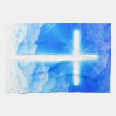 Lichtkreuz Jesus Christus Christlich anpassbar Geschirrtuch (Horizontal)