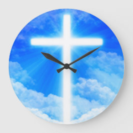 Lichtkreuz Jesus Christus Christlich anpassbar Große Wanduhr