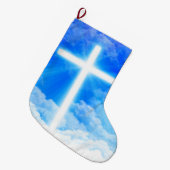 Lichtkreuz Jesus Christus Christlich anpassbar Großer Weihnachtsstrumpf (Vorderansicht (hängend))