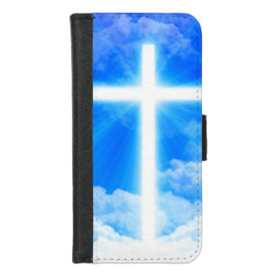 Lichtkreuz Jesus Christus Christlich anpassbar iPhone 8/7 Geldbeutel-Hülle