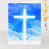 Lichtkreuz Jesus Christus Christlich anpassbar Karte (Gelbe Blume)