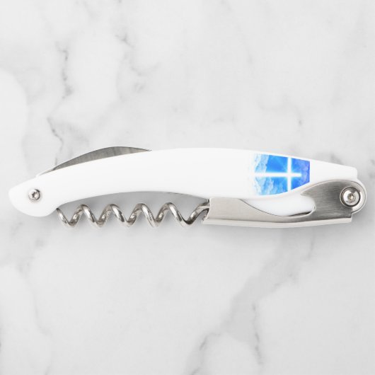 Lichtkreuz Jesus Christus Christlich anpassbar Kellnermesser (Rückseite)