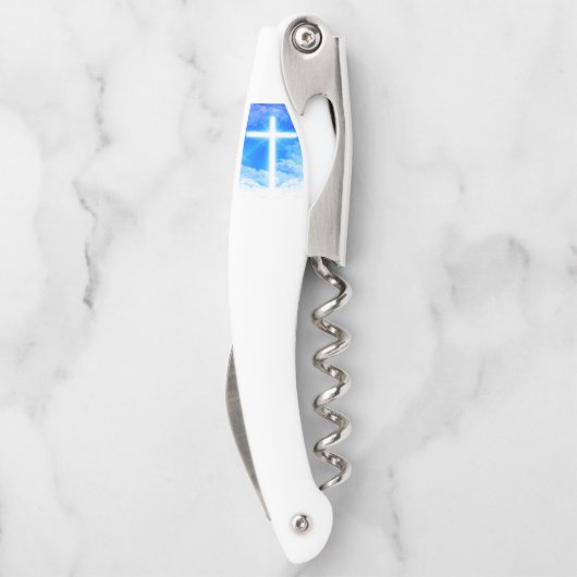 Lichtkreuz Jesus Christus Christlich anpassbar Kellnermesser (Rückseite)