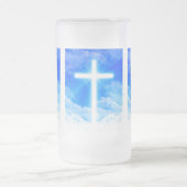 Lichtkreuz Jesus Christus Christlich anpassbar Mattglas Bierglas (Mittel)
