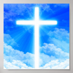 Lichtkreuz Jesus Christus Christlich anpassbar Poster
