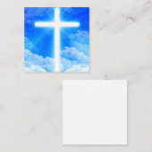 Lichtkreuz Jesus Christus Christlich anpassbar Quadratische Visitenkarte (Vorne/Hinten)