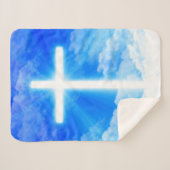 Lichtkreuz Jesus Christus Christlich anpassbar Sherpadecke (Vorderseite (Horizontal))