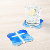 Lichtkreuz Jesus Christus Christlich anpassbar Untersetzer (Vor Ort)