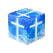 Lichtkreuz Jesus Christus Christlich anpassbar Würfel (Rückseite Schrägansicht)