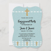 Lichtkreuz Jesus Christus Verlobung Einladung (Vorderseite)