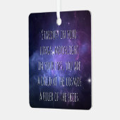 Lichtkrieger Kosmos Gedicht Ornament Aus Metall (Vorderseite links)