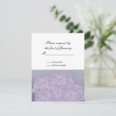 Lichtlavender Hydrangea-Antwortkarte RSVP Karte (Stehend Vorderseite)