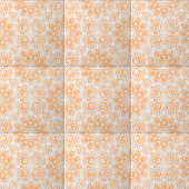 Lichtorange Verzierte symmetrische Geometrie Fliese