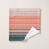 Lichtpfirsich, Koralle und orangefarbenes Muster Badhandtuch Set (Waschlappen)