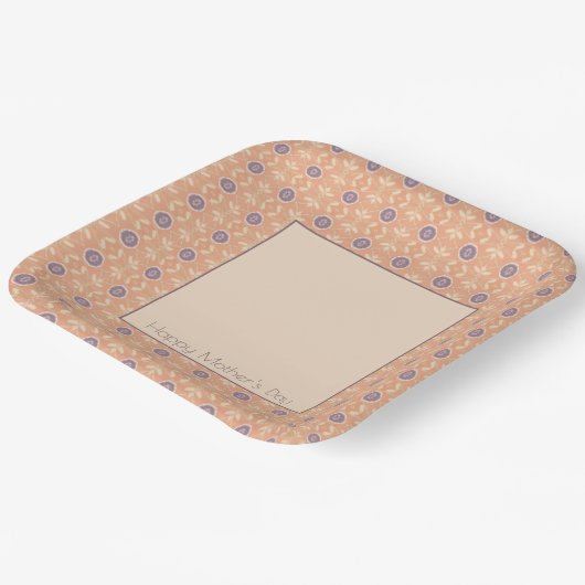 Lichtpfirsiche und Lila Pappteller (Gewinkelt)