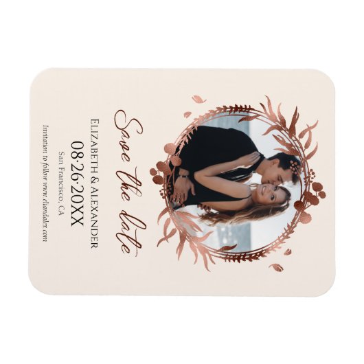 Lichtpfirsichkäfer-Foto Save the Date Magnet (Horizontal)