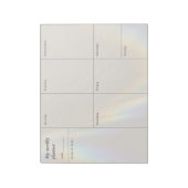 Lichtprisma & beiger minimalistischer Wochenplaner Notizblock (Rotiert)