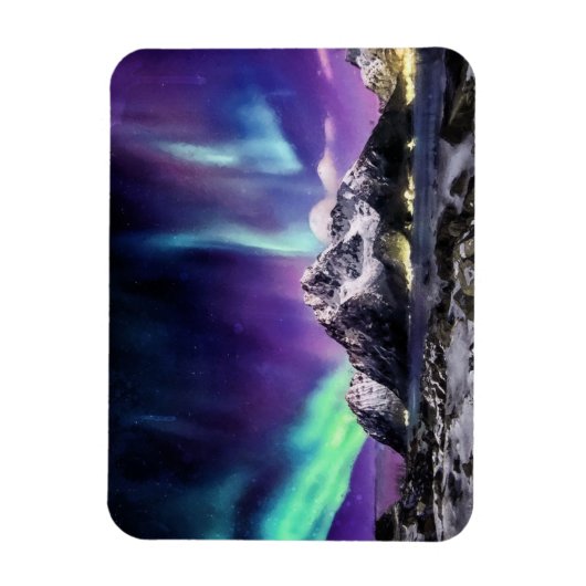 Lichtrampen - Schöne Aurora-Landschaft Magnet (Vertikal)