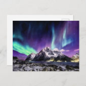 Lichtrampen - Schöne Aurora-Landschaft Postkarte (Vorne/Hinten)