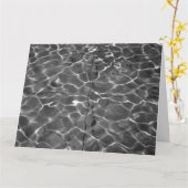 Lichtreflektionen auf Wasser: Schwarz/Weiß Karte (Gelbe Blume)