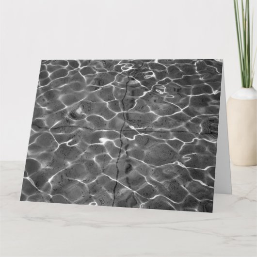 Lichtreflektionen auf Wasser: Schwarz/Weiß Karte (Vorderseite)