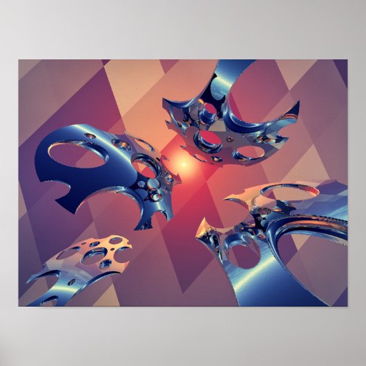Lichtreflexionen im Flug Poster (Vorne)