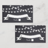 Lichtreihe auf der Platzkarte der Chalkboard-Hochz (Vorne/Hinten)