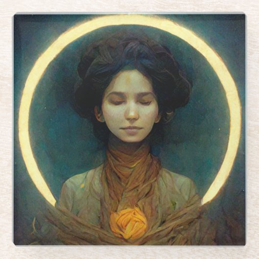 Lichtring 2 Fantasie Sci-fi Glasuntersetzer (Vorderseite)