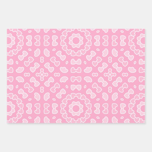 Lichtrosa Abstraktes Herzmuster Geschenkpapier Set (Vorderseite 2)