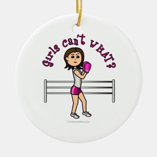 Lichtrosa Boxer Keramikornament (Vorne)