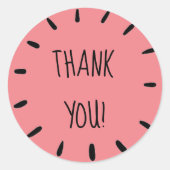 Lichtrosa "Danke"-Aufkleber Runder Aufkleber (Vorderseite)