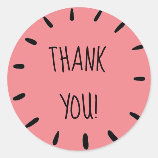 Lichtrosa "Danke"-Aufkleber Runder Aufkleber (Vorderseite)