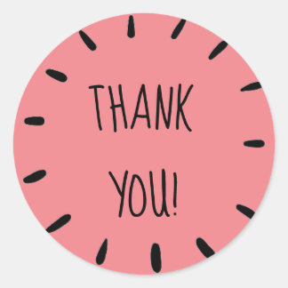 Lichtrosa "Danke"-Aufkleber Runder Aufkleber