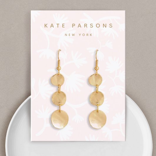 Lichtrosa, florale Schmuckverkleidung Visitenkarte