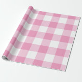 Lichtrosa Gingham-Muster Geschenkpapier (Ungerollt)