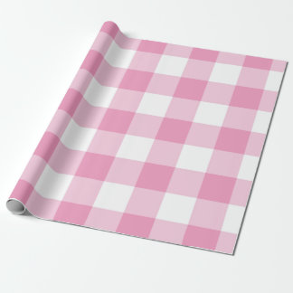 Lichtrosa Gingham-Muster Geschenkpapier