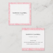 Lichtrosa Glitzer Rand minimal beruflich Quadratische Visitenkarte (Vorne/Hinten)